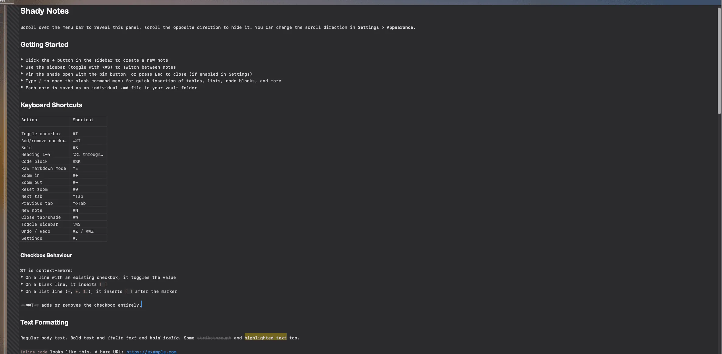 Live editor — Syntax markers hide as you type and reveal when the cursor enters the line.